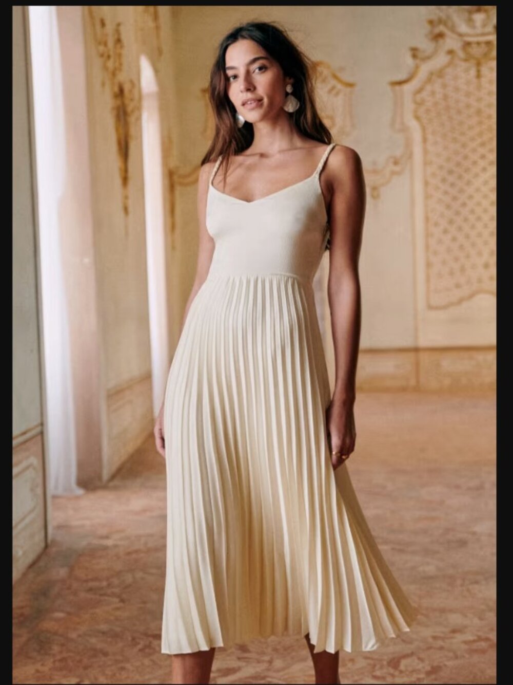 Sezane Nola dress in ecru, size 36 (US size 4)
